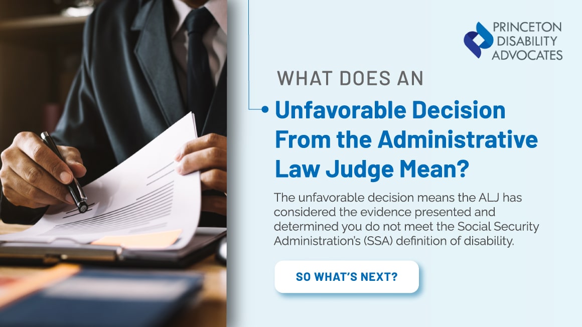 unfavorable decision from the administrative law judge